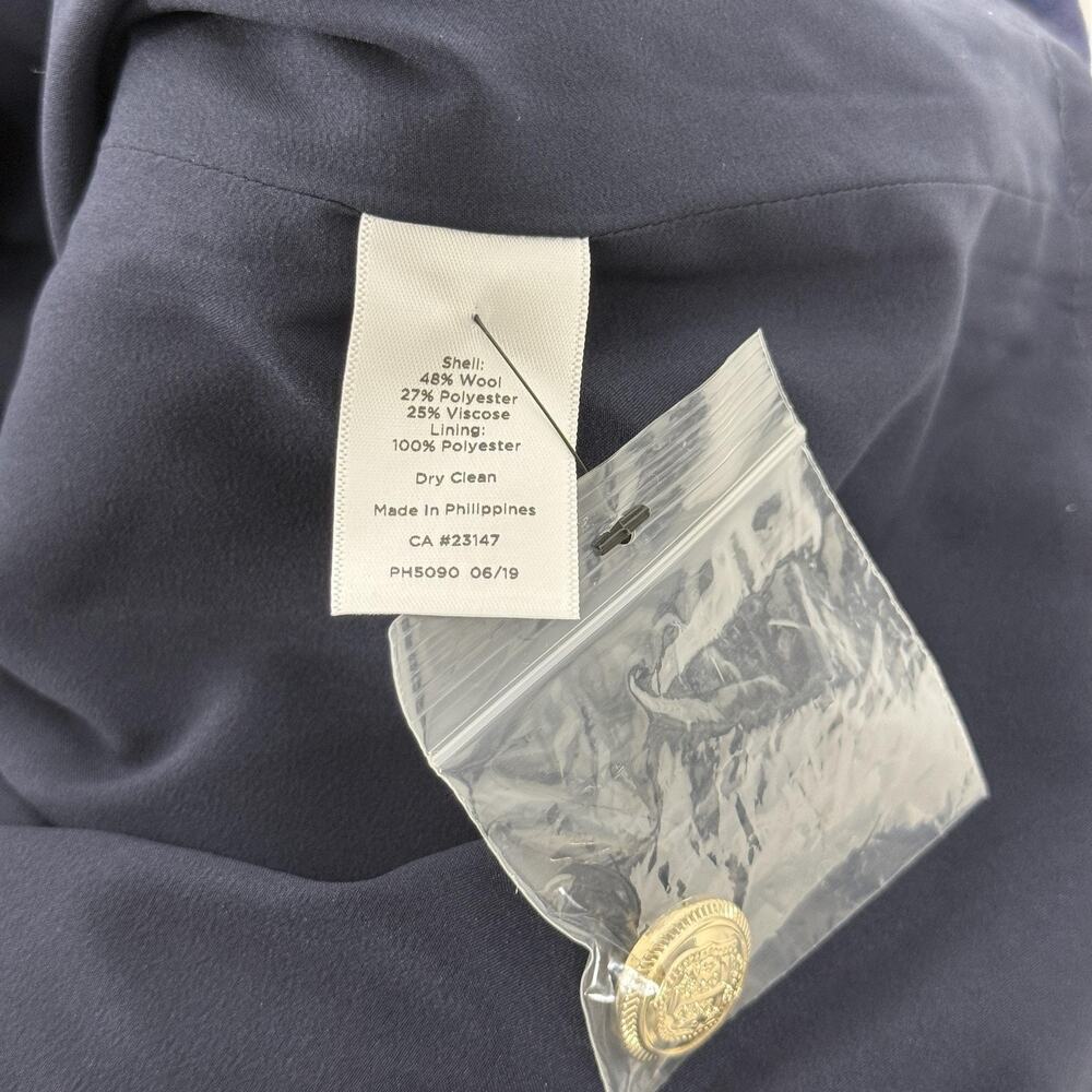 Talbots Skirt Womens 10 Navy Wool Blend Tweed Gold Button Lined Career - Picture 5 of 8